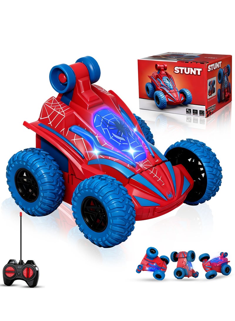 RAKAY Spider Remote Control Car,360°Rotation Rc Stunt Car with Cool Flashing Lights，Superhero Car Toys for Kids，Indoor & Outdoor 4wd Toy Car，Birthday Gift for Boy Ages 3 4 5 6 7 8 9 10 11 12 - Image 1